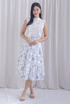 Evan Porcelain Tiered Skirt In Blue