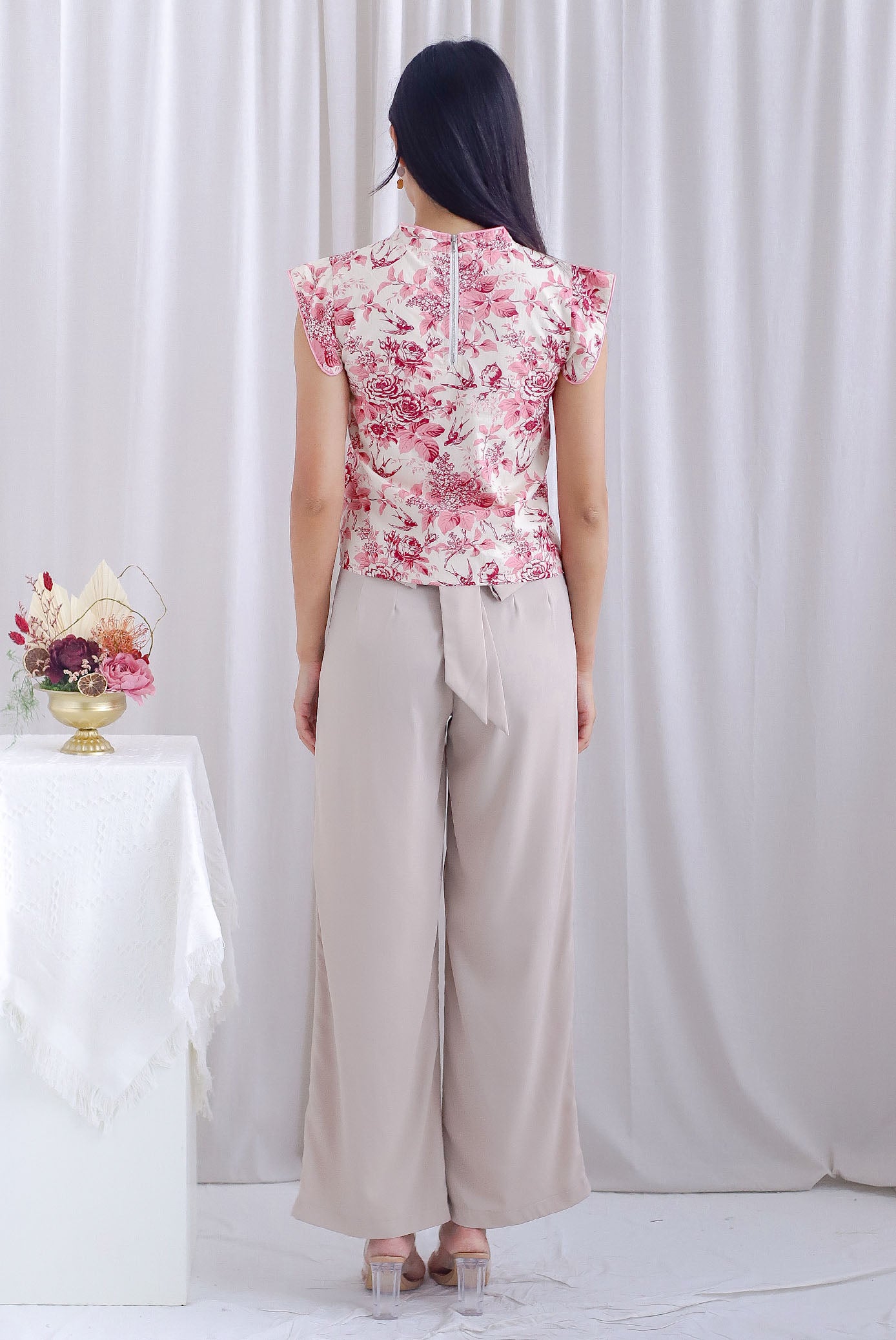 Fate Porcelain Oriental Cheong Sam Top In Pink