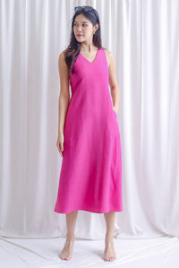 Fern Sleeveless Cut Out Back Maxi Dress In Hot Pink