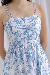 Fleur Double Spag Pleat Maxi Dress In Teal Porcelain