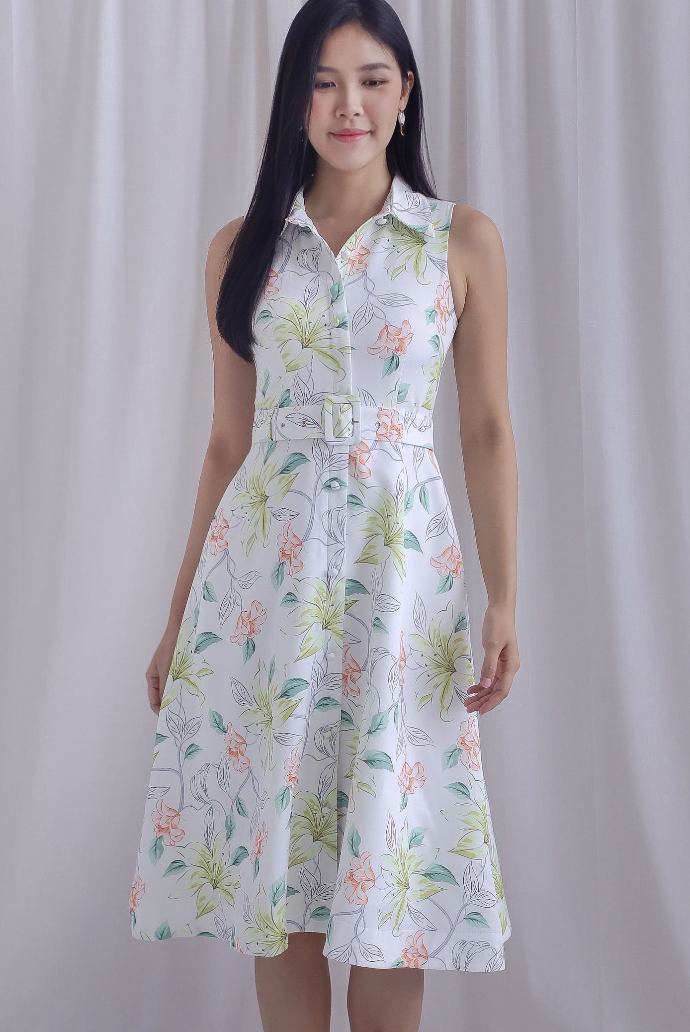 designer zip dresses Cinched Cotton Zip Dress: Women's Designer Dresses