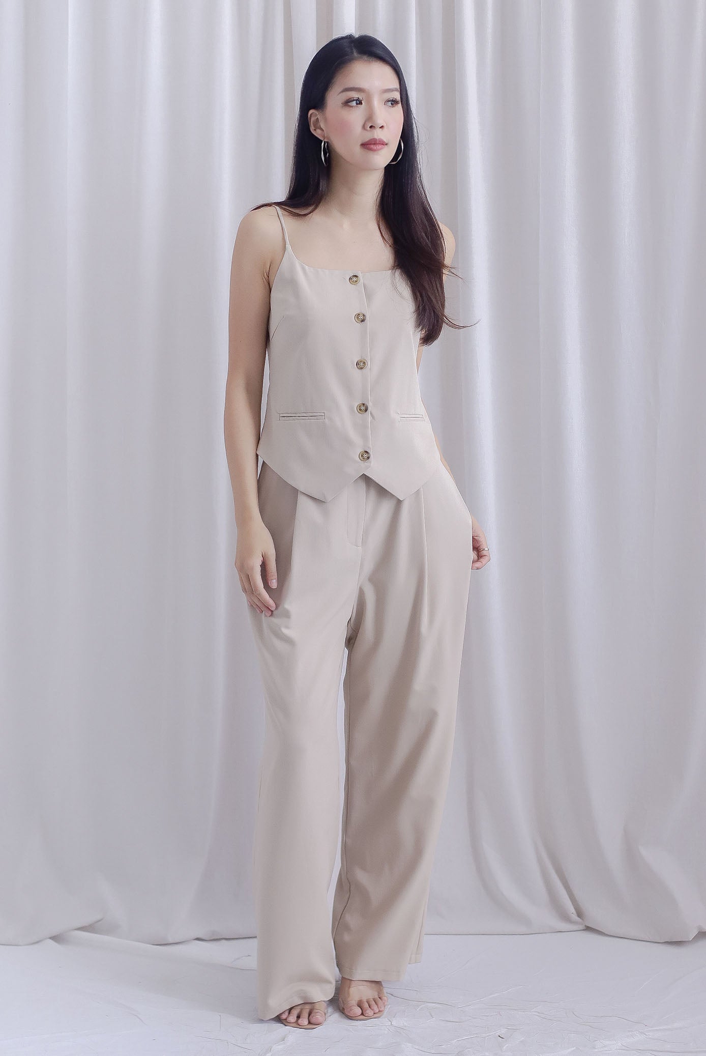 Gera Wide Leg Pants In Ecru