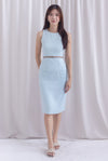 Gisele Tweed Work Skirt In Seafoam