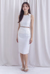 Gisele Tweed Work Skirt In White