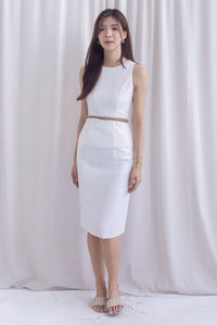 Gisele Tweed Work Skirt In White