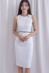 Gisele Tweed Work Skirt In White
