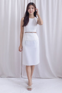 Gisele Tweed Work Skirt In White