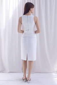 Gisele Tweed Work Skirt In White