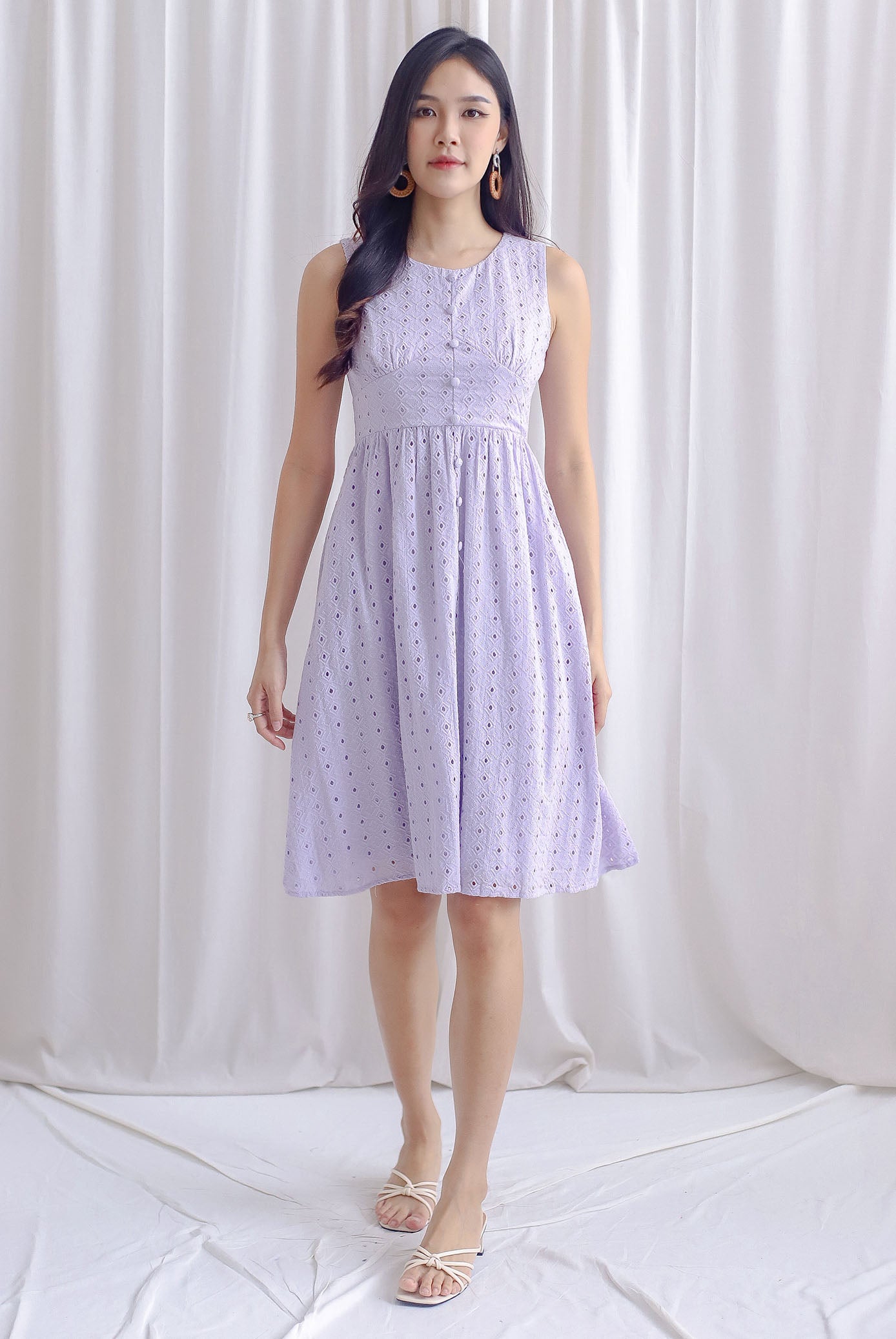 Lilac eyelet clearance dress