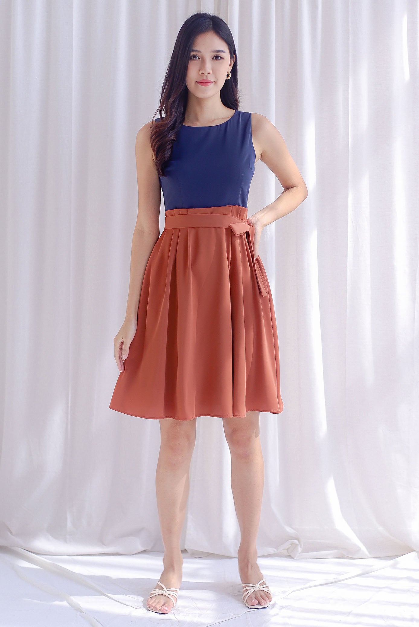 Colour block skater dress hotsell