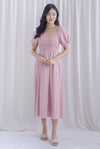 Grizelle Puffy Sleeve Lace Maxi Dress In Pink