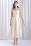 Gwendolyn Spag Tiered Maxi Dress In Cream