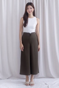 Harriet Tux Pants In Olive Brown