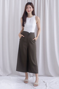 Harriet Tux Pants In Olive Brown
