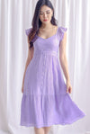 Hazeline Ruffle Straps Crinkled Dress In Periwinkle
