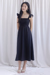 Henrietta Multi Way Smocked Maxi Dress In Black