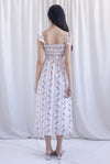 Henrietta Multi Way Smocked Maxi Dress In Rose Lattice Red