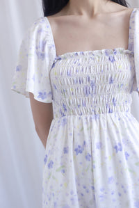Henrietta Multi Way Smocked Maxi Dress In Blue Floral