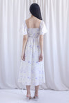 Henrietta Multi Way Smocked Maxi Dress In Blue Floral