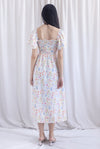 Henrietta Multi Way Smocked Maxi Dress In Peach Floral