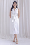 Hope Zip Racer Maxi Dress In White