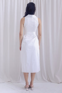 Hope Zip Racer Maxi Dress In White