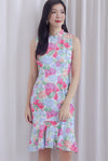 Hydrangea Cheong Sam Mermaid Dress In Pink