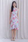 Hydrangea Cheong Sam Mermaid Dress In Pink