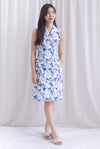 Ingrid Rose Buttons Trench Midi Dress In Navy Blue