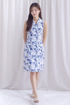 Ingrid Rose Buttons Trench Midi Dress In Navy Blue