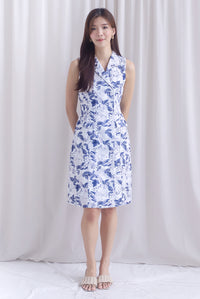 Ingrid Rose Buttons Trench Midi Dress In Navy Blue