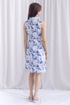 Ingrid Rose Buttons Trench Midi Dress In Navy Blue