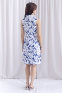 Ingrid Rose Buttons Trench Midi Dress In Navy Blue