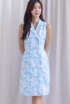 Ingrid Rose Buttons Trench Midi Dress In Skyblue
