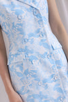 Ingrid Rose Buttons Trench Midi Dress In Skyblue
