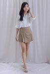 Jacob Batwing Pleated Sleeves Shirt Top In White