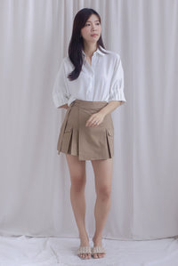 Jacob Batwing Pleated Sleeves Shirt Top In White