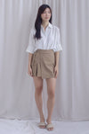 Jacob Batwing Pleated Sleeves Shirt Top In White