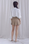 Jacob Batwing Pleated Sleeves Shirt Top In White