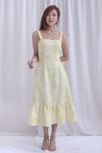 Jasmine Wavy Strap Mermaid Dress In Yellow Porcelain