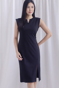 Jeannie Ruch Waist Slit Dress In Black