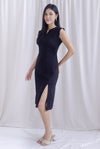 Jeannie Ruch Waist Slit Dress In Black