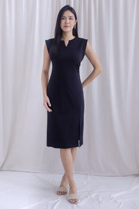Jeannie Ruch Waist Slit Dress In Black