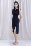 Jeannie Ruch Waist Slit Dress In Black