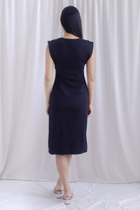 Jeannie Ruch Waist Slit Dress In Black