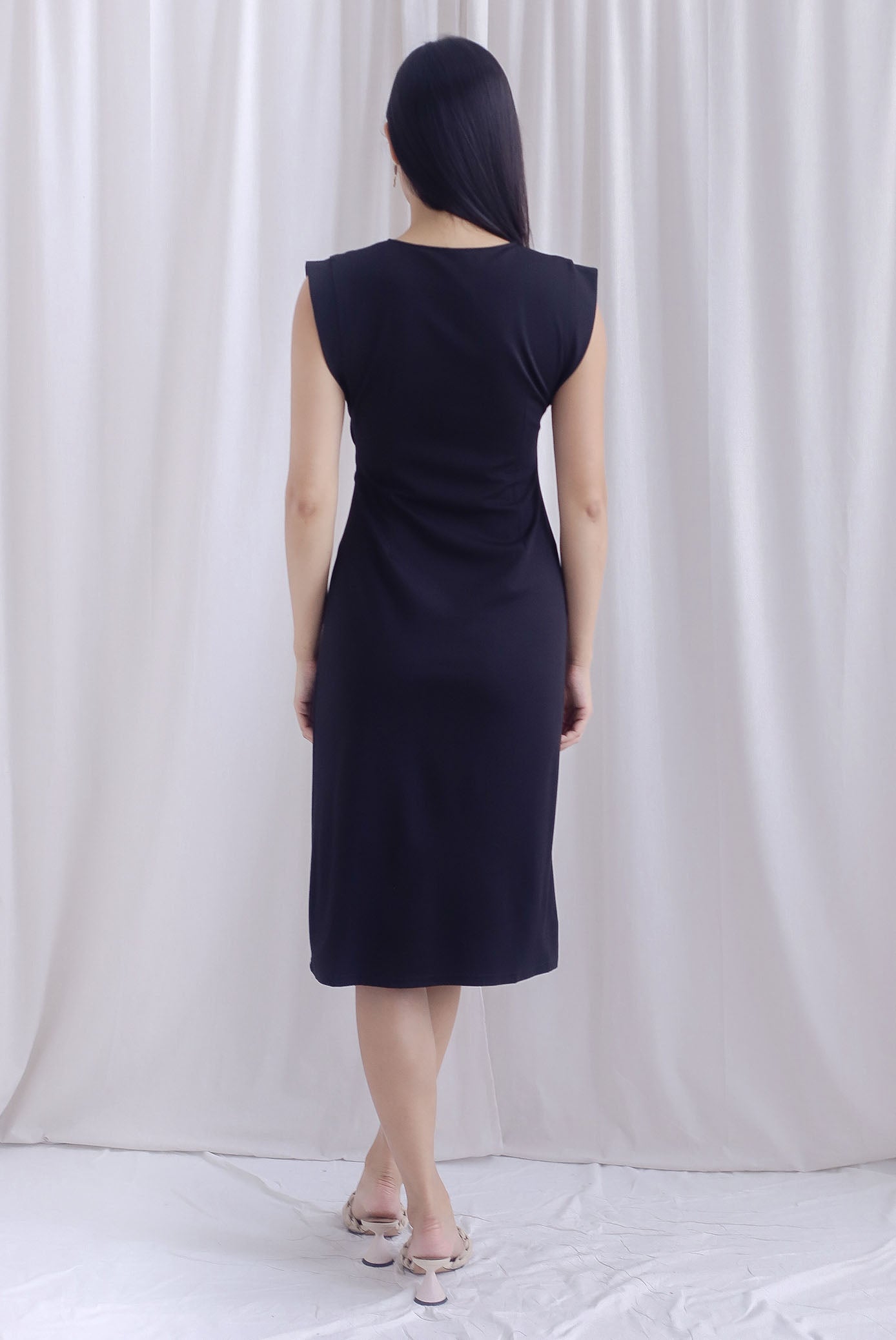 Jeannie Ruch Waist Slit Dress In Black