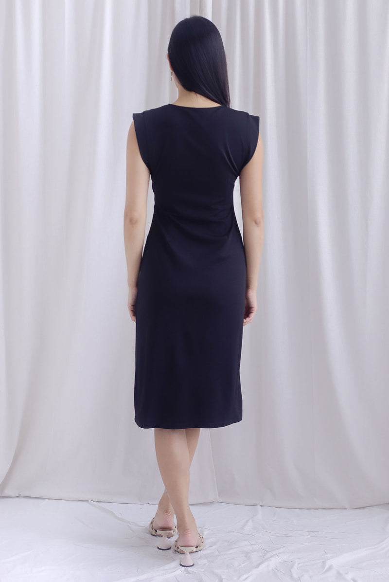 Jeannie Ruch Waist Slit Dress In Black