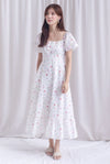 Jen Embro Ruched Front Sleeved Maxi Dress In Red