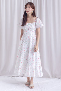 Jen Embro Ruched Front Sleeved Maxi Dress In Red