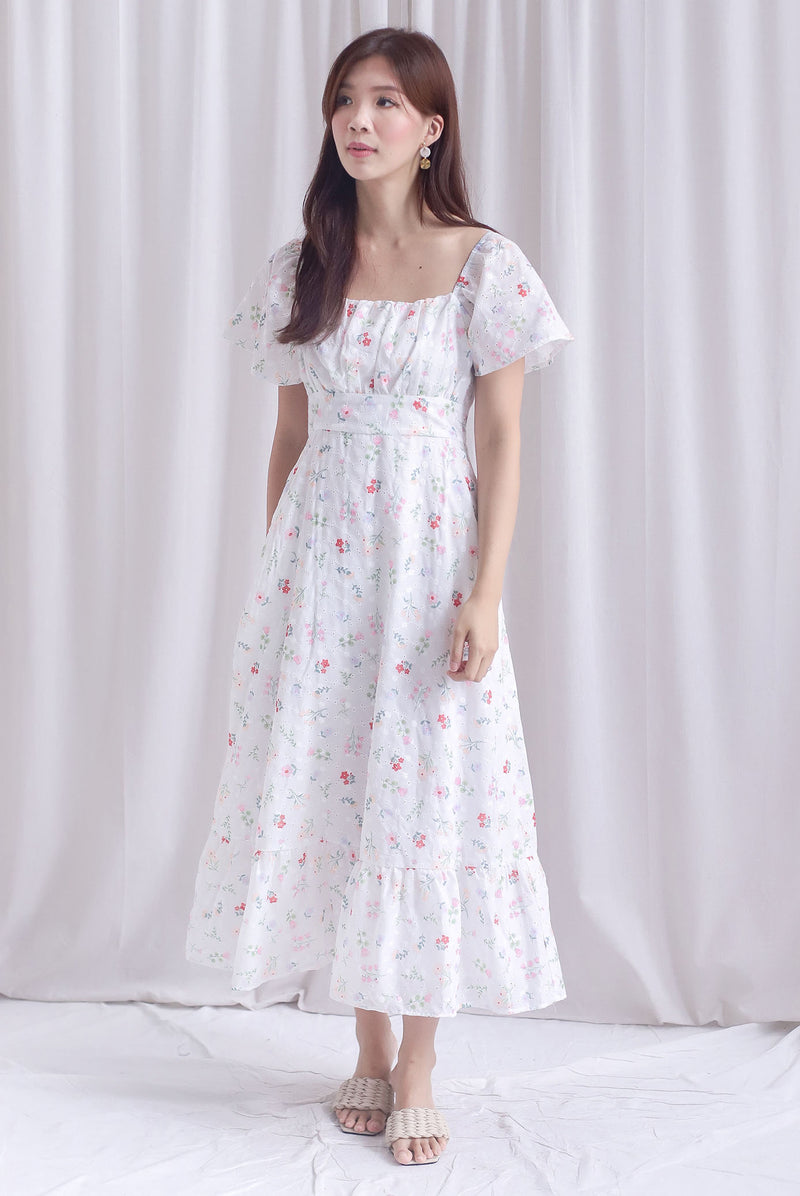 Jen Embro Ruched Front Sleeved Maxi Dress In Red